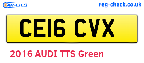 CE16CVX are the vehicle registration plates.