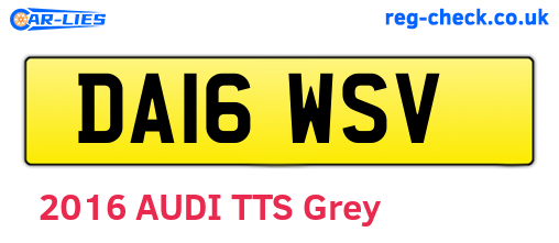 DA16WSV are the vehicle registration plates.