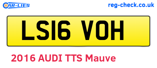 LS16VOH are the vehicle registration plates.