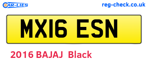 MX16ESN are the vehicle registration plates.