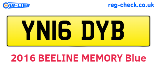 YN16DYB are the vehicle registration plates.