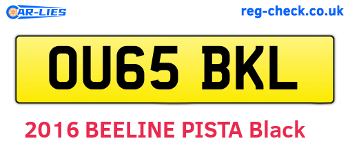 OU65BKL are the vehicle registration plates.