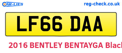 LF66DAA are the vehicle registration plates.