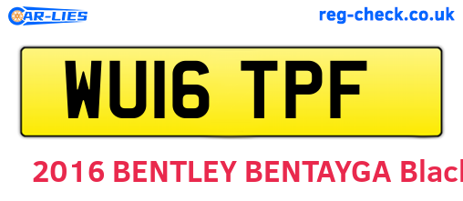 WU16TPF are the vehicle registration plates.