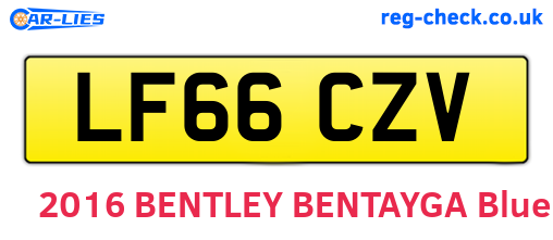 LF66CZV are the vehicle registration plates.