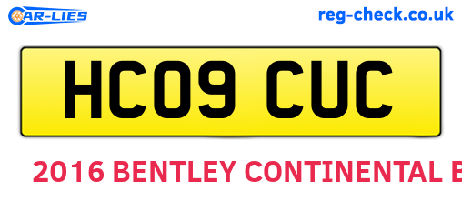 HC09CUC are the vehicle registration plates.