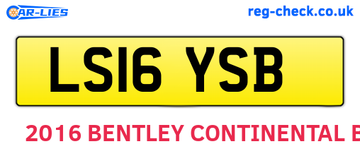 LS16YSB are the vehicle registration plates.