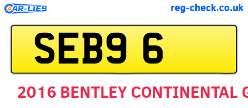 SEB96 are the vehicle registration plates.