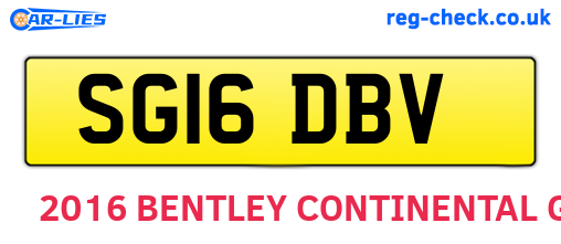 SG16DBV are the vehicle registration plates.