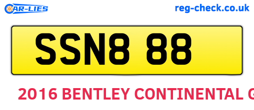SSN888 are the vehicle registration plates.