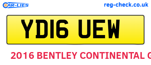 YD16UEW are the vehicle registration plates.