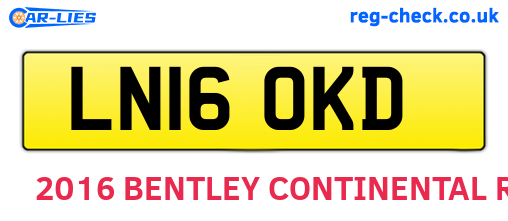 LN16OKD are the vehicle registration plates.