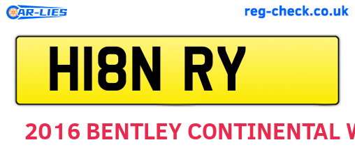 H18NRY are the vehicle registration plates.