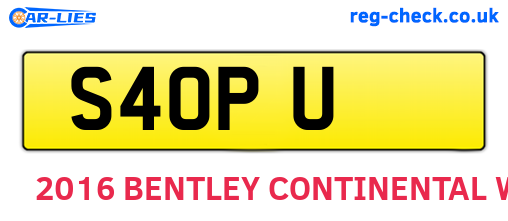 S4OPU are the vehicle registration plates.