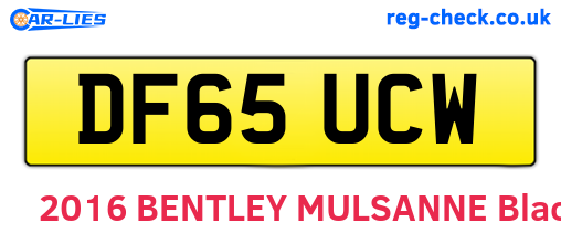 DF65UCW are the vehicle registration plates.