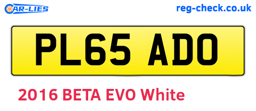 PL65ADO are the vehicle registration plates.