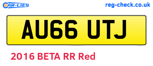 AU66UTJ are the vehicle registration plates.