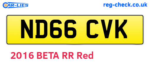 ND66CVK are the vehicle registration plates.