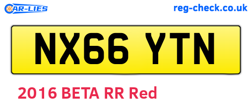 NX66YTN are the vehicle registration plates.