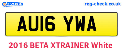 AU16YWA are the vehicle registration plates.