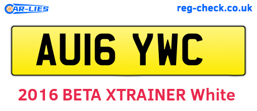 AU16YWC are the vehicle registration plates.