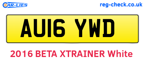 AU16YWD are the vehicle registration plates.