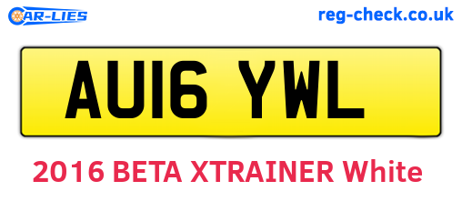 AU16YWL are the vehicle registration plates.