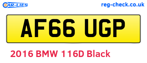 AF66UGP are the vehicle registration plates.