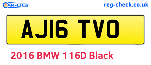 AJ16TVO are the vehicle registration plates.