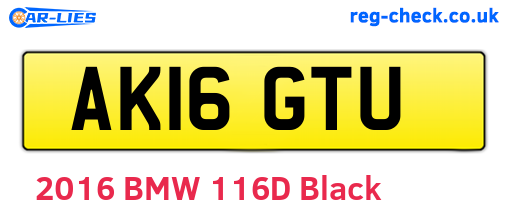 AK16GTU are the vehicle registration plates.