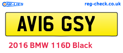 AV16GSY are the vehicle registration plates.