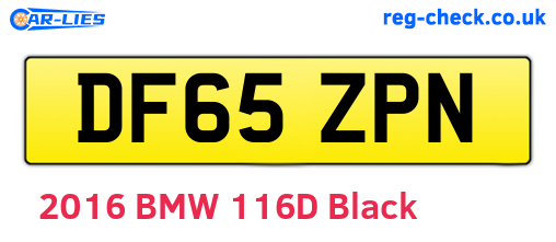 DF65ZPN are the vehicle registration plates.