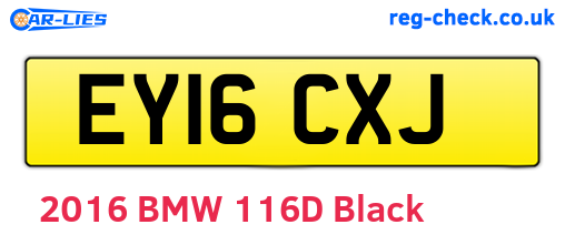 EY16CXJ are the vehicle registration plates.