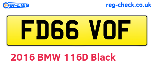 FD66VOF are the vehicle registration plates.