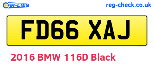 FD66XAJ are the vehicle registration plates.