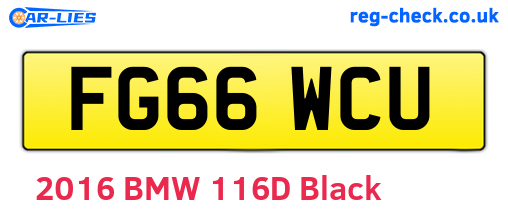 FG66WCU are the vehicle registration plates.