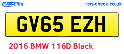 GV65EZH are the vehicle registration plates.