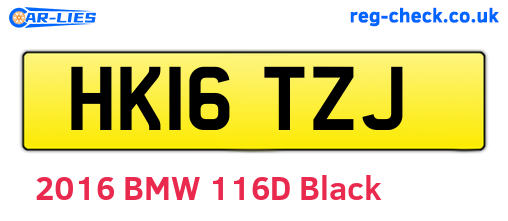 HK16TZJ are the vehicle registration plates.