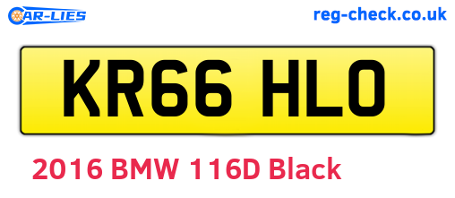 KR66HLO are the vehicle registration plates.
