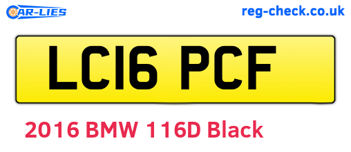 LC16PCF are the vehicle registration plates.