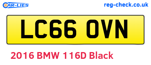 LC66OVN are the vehicle registration plates.