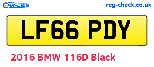 LF66PDY are the vehicle registration plates.