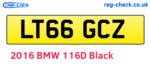 LT66GCZ are the vehicle registration plates.