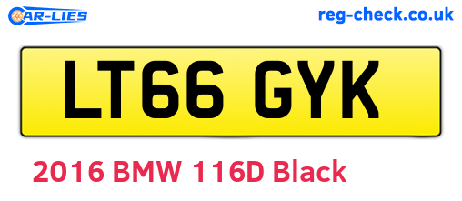 LT66GYK are the vehicle registration plates.