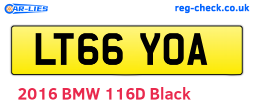 LT66YOA are the vehicle registration plates.