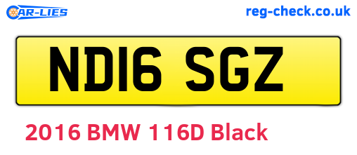 ND16SGZ are the vehicle registration plates.