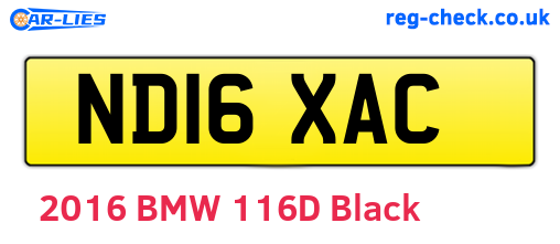 ND16XAC are the vehicle registration plates.