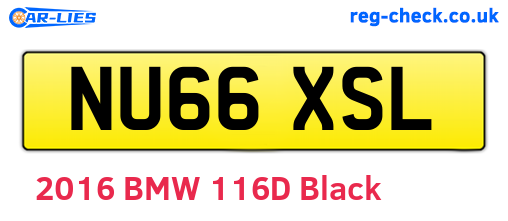 NU66XSL are the vehicle registration plates.