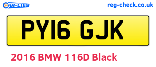 PY16GJK are the vehicle registration plates.