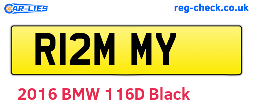 R12MMY are the vehicle registration plates.
